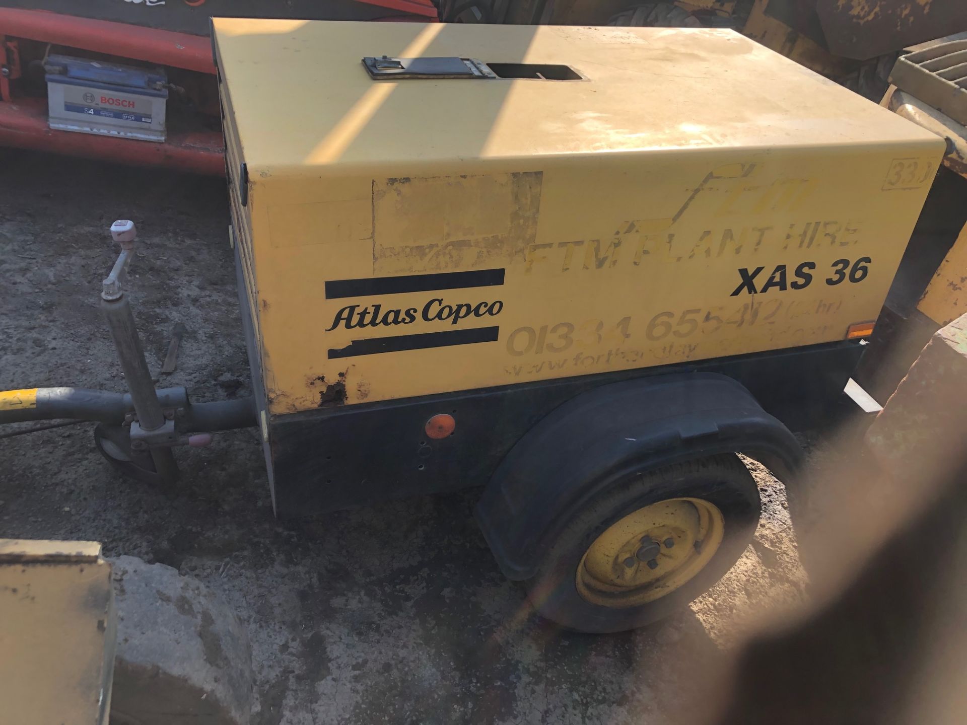 2005 ATLAS COPCO XAS36 COMPRESSOR, TOP MISSING OFF RECEIVER AS PICTURED, YANMAR ENGINE, 1400 HOURS - Image 7 of 8