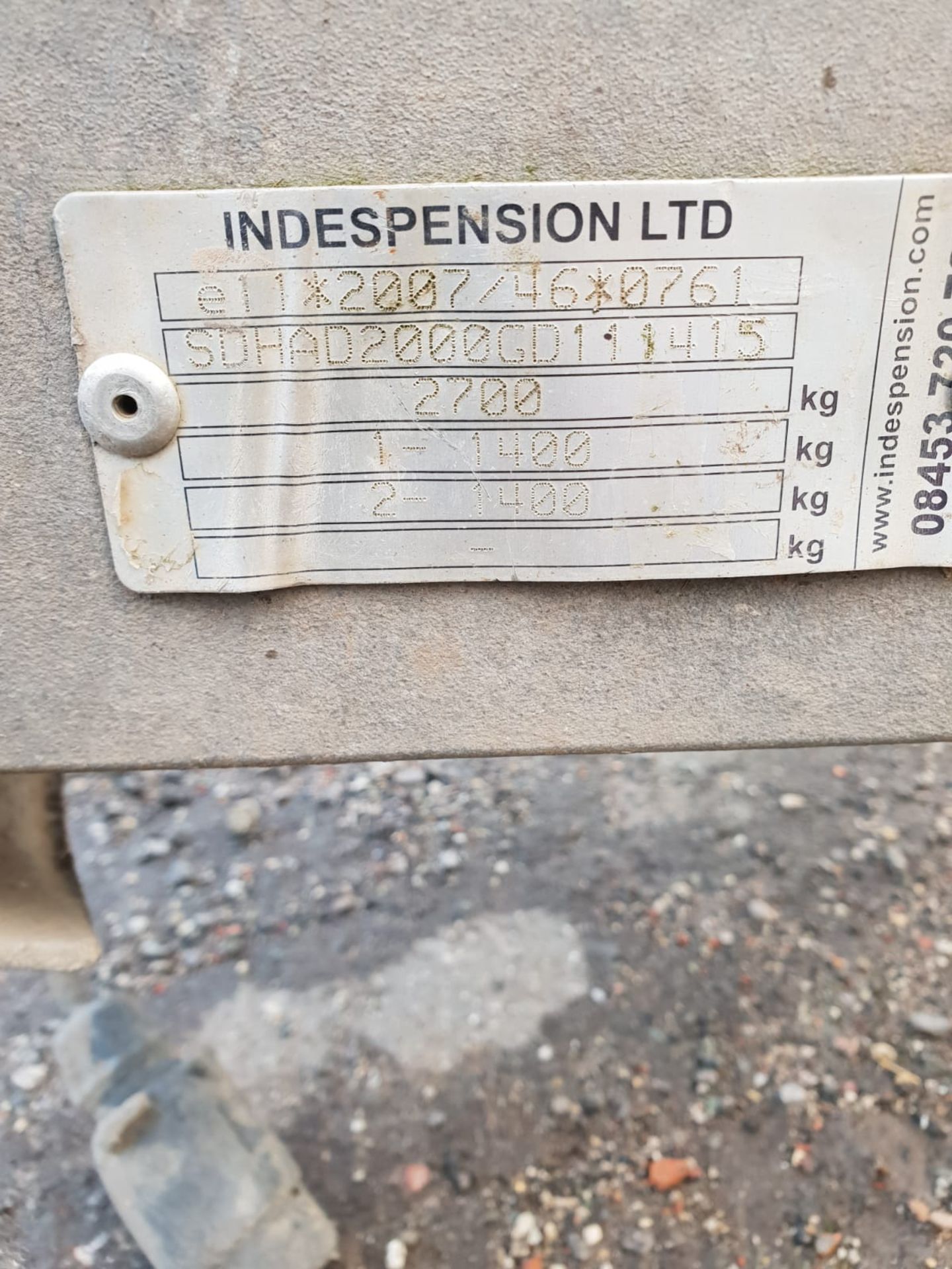 INDESPENSION TWIN AXLE MINI DIGGER PLANT TRAILER GOOD CONDITION SOLID FLOOR, GOOD TYRES *NO VAT* - Image 7 of 7