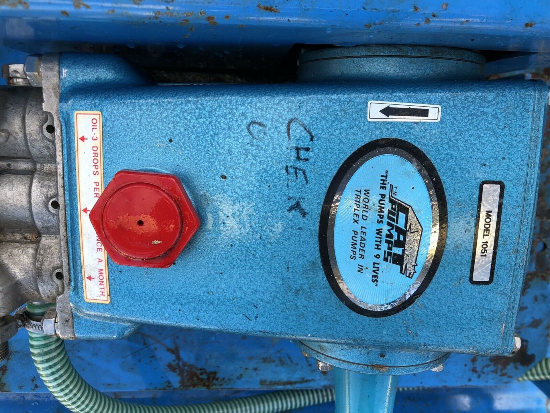 RUGGERINI 2 CYLINDER ELECTRIC START DIESEL JET WASH, CAT1051 PUMP (2200 PSI, 10GPM) VERY LITTLE USE - Image 5 of 6