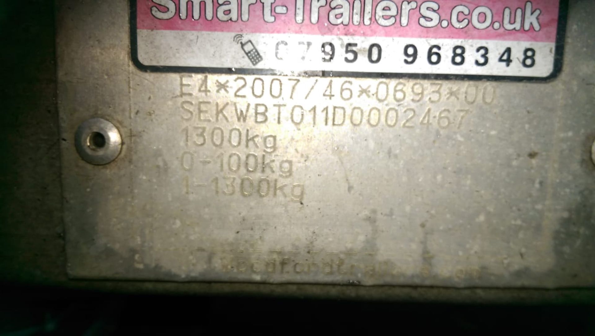 SINGLE AXLE 1300KG SMART TRAILER C/W RAMPS & SPARE WHEEL, 3.2M LONG, 1.7M WIDE *NO VAT* - Image 4 of 4