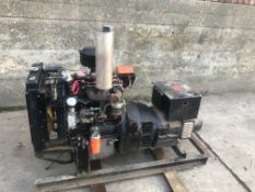 27 KVA POWERCO STANDBY GENERATOR, SKID MOUNTED, 3 CYLINDER PERKINS DIESEL ENGINE *PLUS VAT*