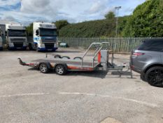 2018 BRIAN JAMES TRAILERS TWIN AXLE 2600KG VEHICLE TRAILER WITH WHEEL RACK & STORAGE *PLUS VAT*