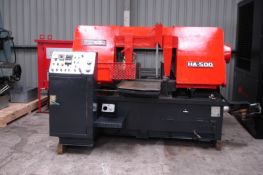 LARGE INDUSTRIAL AMADA METAL BANDSAW, MODEL CUTMASTER HA500, WEIGHT APPROX 4 TON, 3 PHASE *PLUS VAT*