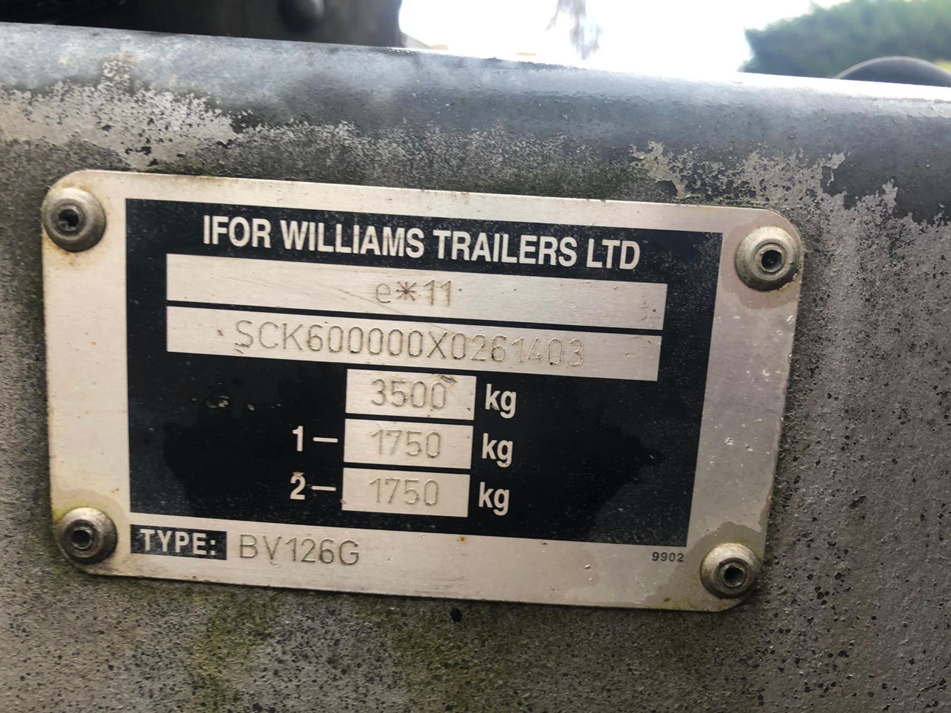 IFOR WILLIAMS BV126G TWIN AXLE 3.5 TON BOX TRAILER, GOOD SOLID TRAILER *NO VAT* - Image 7 of 7