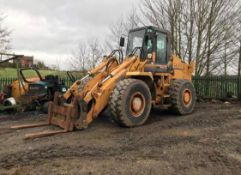CASE 721B LOADING SHOVEL, YEAR 1996, STILL IN USE, COMES WITH FORK ATTACHMENTS *PLUS VAT*
