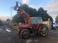 MASSEY FERGUSON 590 TRACTOR, 4 WHEEL DRIVE, ROAD REGISTERED, RUNS, WORKS LIFTS *PLUS VAT*