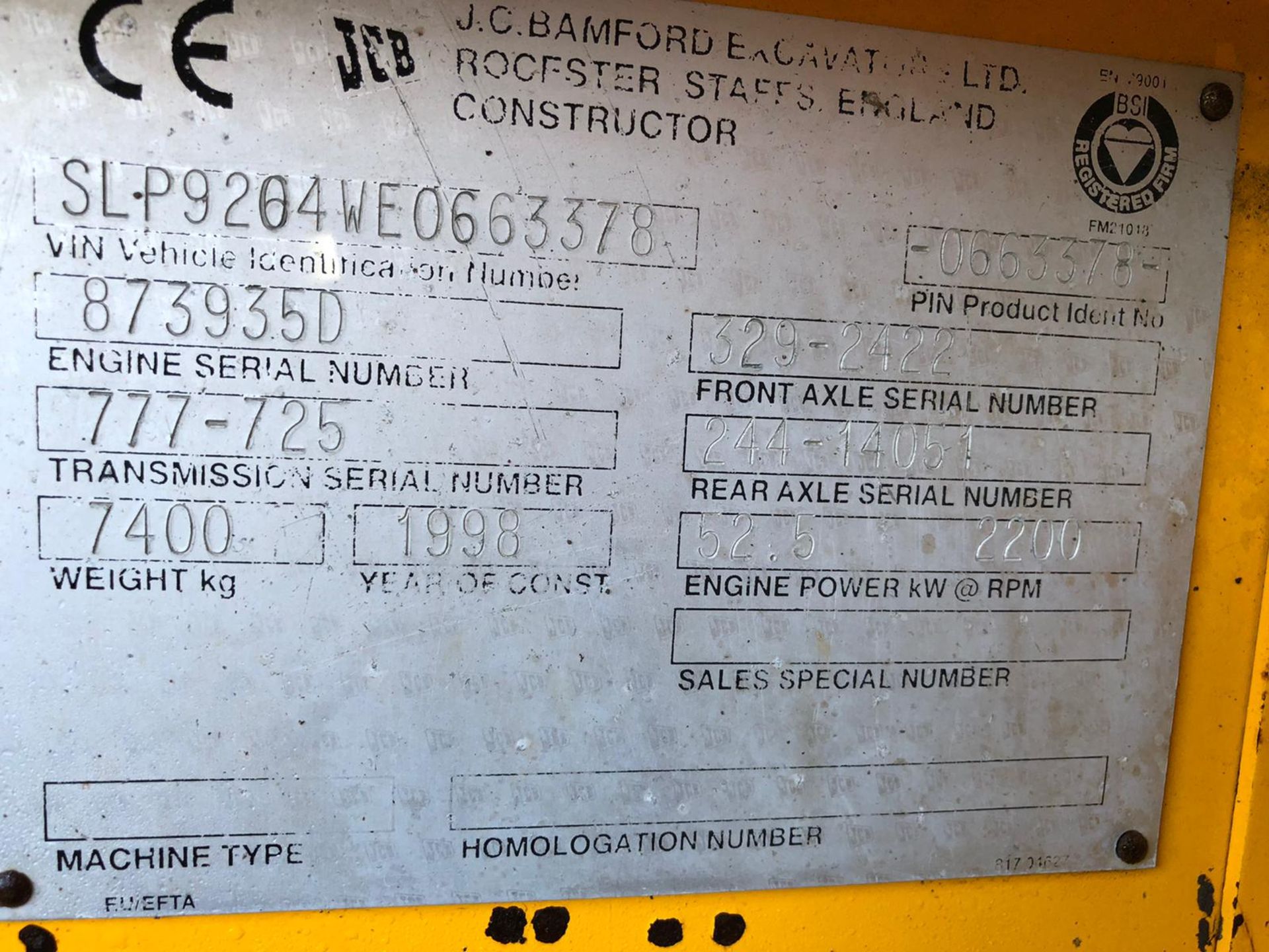 1998 JCB 926 2.6 TONNE 4WD DIESEL FORK TRUCK FORKLIFT *PLUS VAT* - Image 6 of 6