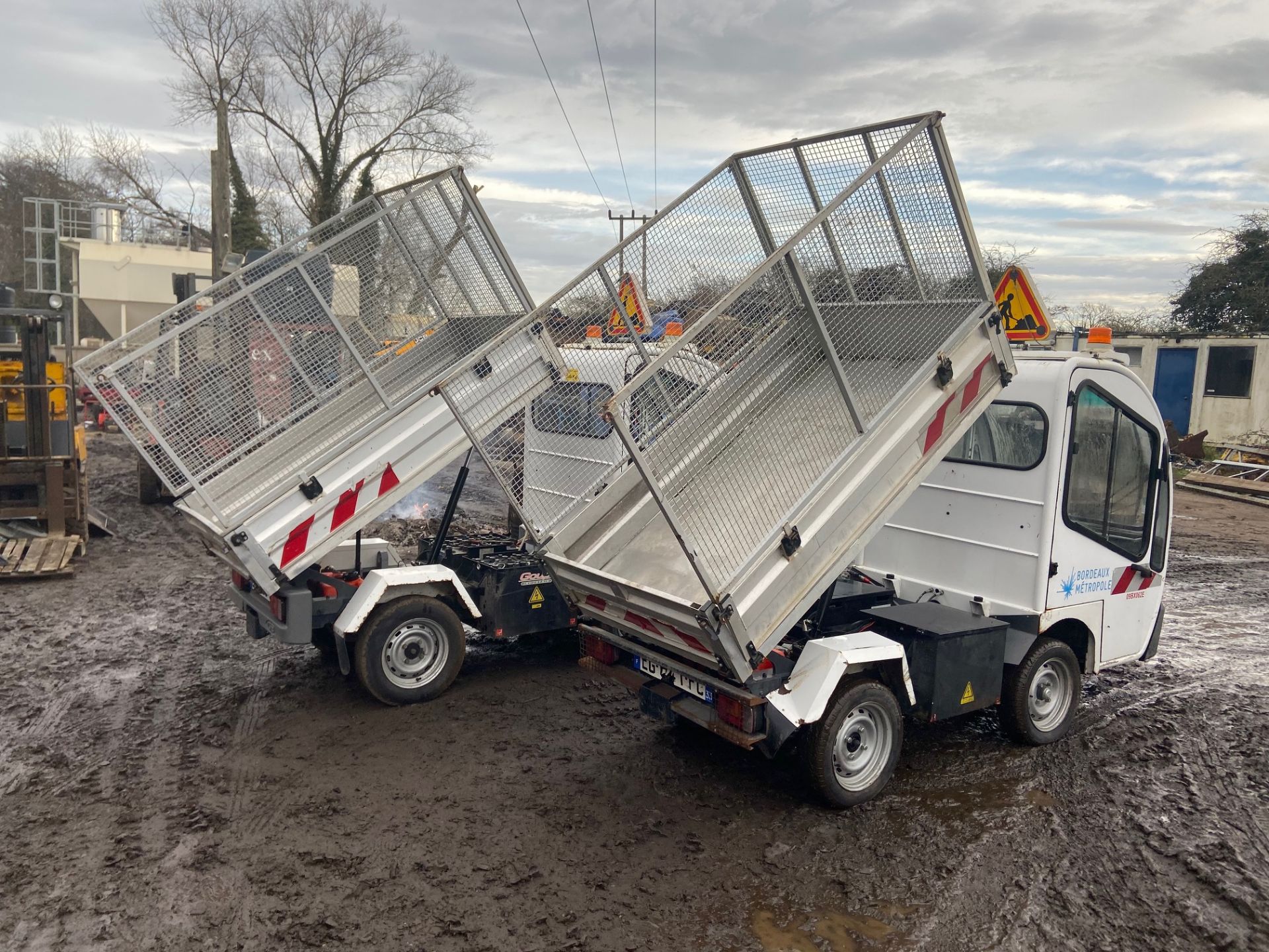 2 X GROUPIL G3 ELECTRIC TIPPER TRUCKS FOR SPARES / REPAIRS. FRENCH REGISTERED *PLUS VAT*