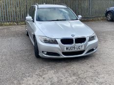 2009/09 REG BMW 320D SE TOURING 2.0 DIESEL SILVER ESTATE, SHOWING 2 FORMER KEEPERS *NO VAT*