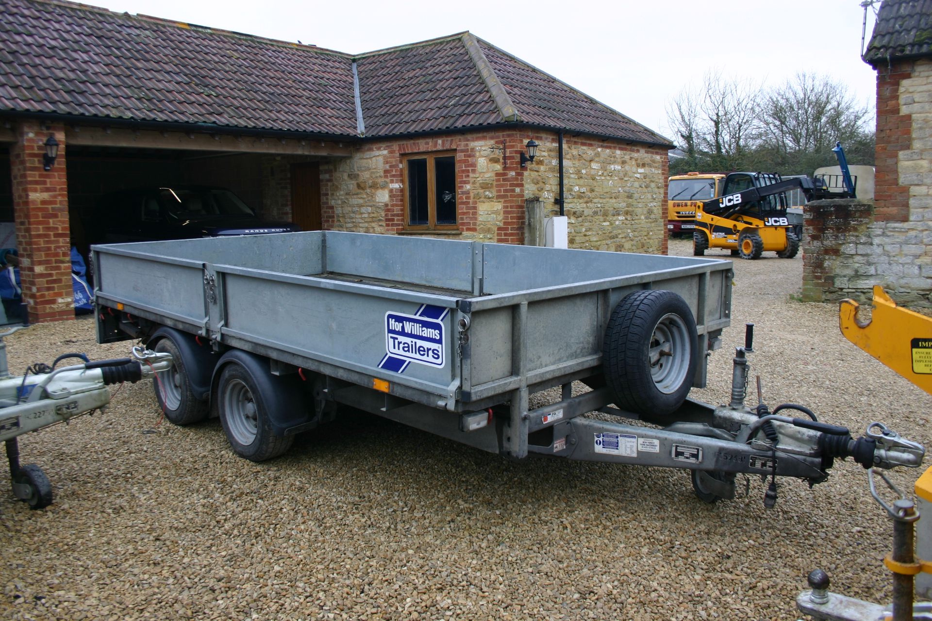 IFOR WILLIAMS 126G TWIN AXLE TRAILER, YEAR 2015, C/W REAR RAMPS, SIDES & SPARE WHEEL *PLUS VAT* - Image 2 of 9