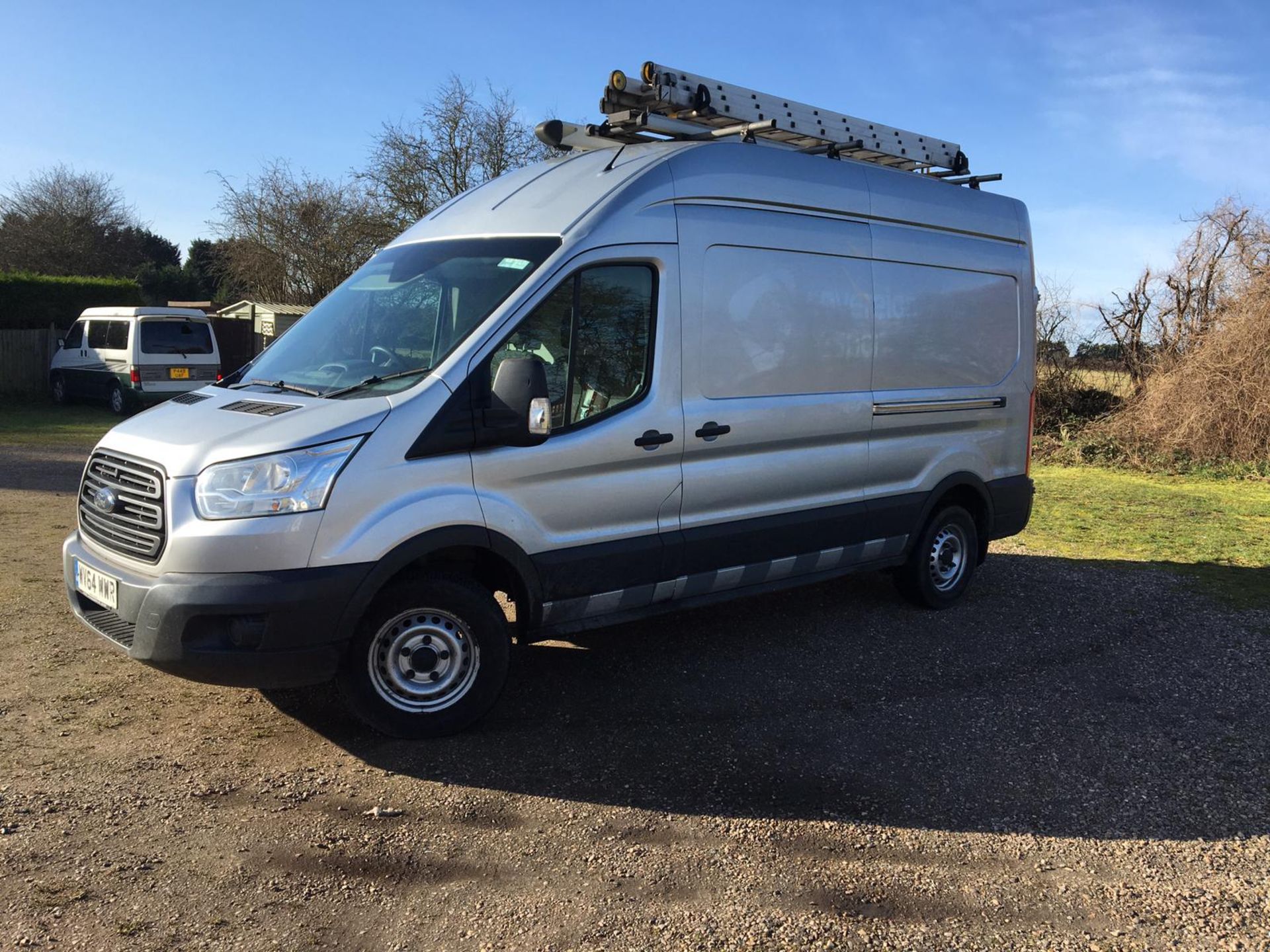 2014/64 REG FORD TRANSIT 350 2.2 DIESEL SILVER PANEL VAN, SHOWING 0 FORMER KEEPERS *NO VAT* - Image 3 of 11