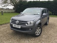 2013/13 REG VOLKSWAGEN AMAROK DOUBLE CAB TDI TRENDLINE 4MOTION 2.0 DIESEL GREY PICK-UP 180BHP