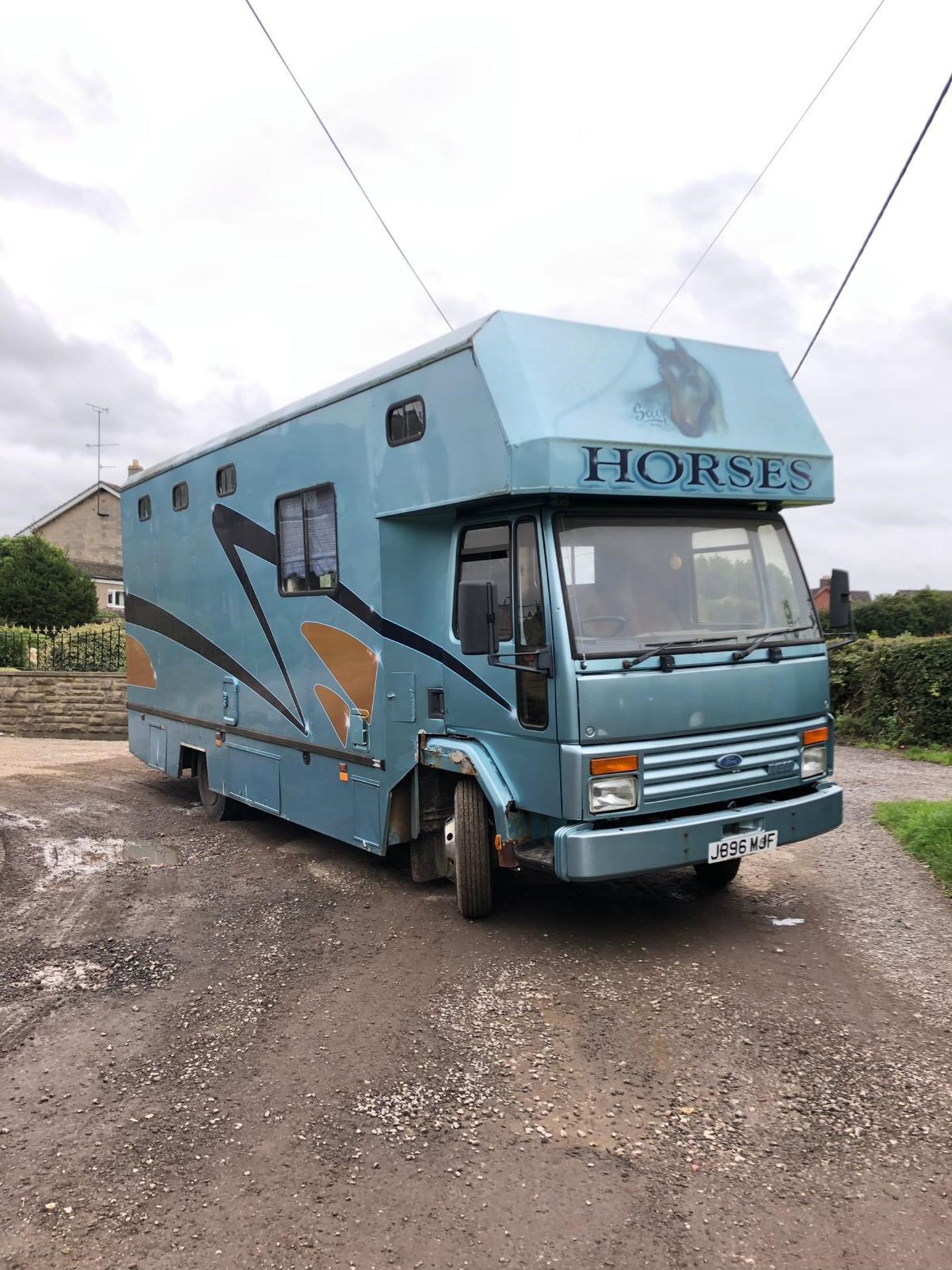 1991/J REG IVECO-FORD BLUE/GOLD HORSEBOX / LIVESTOCK CARRIER MANUAL GEARBOX *PLUS VAT*