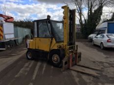 HYSTER 5 TON DIESEL FORKLIFT, PERKINS 4 CYLINDER DIESEL ENGINE, EXTRA WIDE FORK CARRIAGE *PLUS VAT*