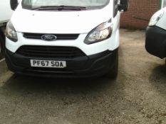 2018/67 REG FORD TRANSIT CUSTOM 270 2.2 EURO6 CREWCAB PANEL VAN, SHOWING 0 FORMER KEEPERS *PLUS VAT*