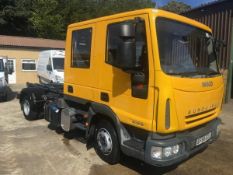 2008/58 REG IVECO EUROCARGO 80E18 HOOK LOADER HL5 7.5 TON CREW CAB WITH HIAB MULTI LIFT *PLUS VAT*