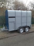 SOLID FRAME GOOD CHECKER PLATE ALUMINIUM TWIN AXLE LIVESTOCK TRAILER, GOOD LOADING DOOR *NO VAT*