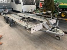 IFOR WILLIAMS DB TWIN AXLE 2600 KG TOWABLE TRAILER, C/W RAMPS & JOCKEY WHEEL *NO VAT*