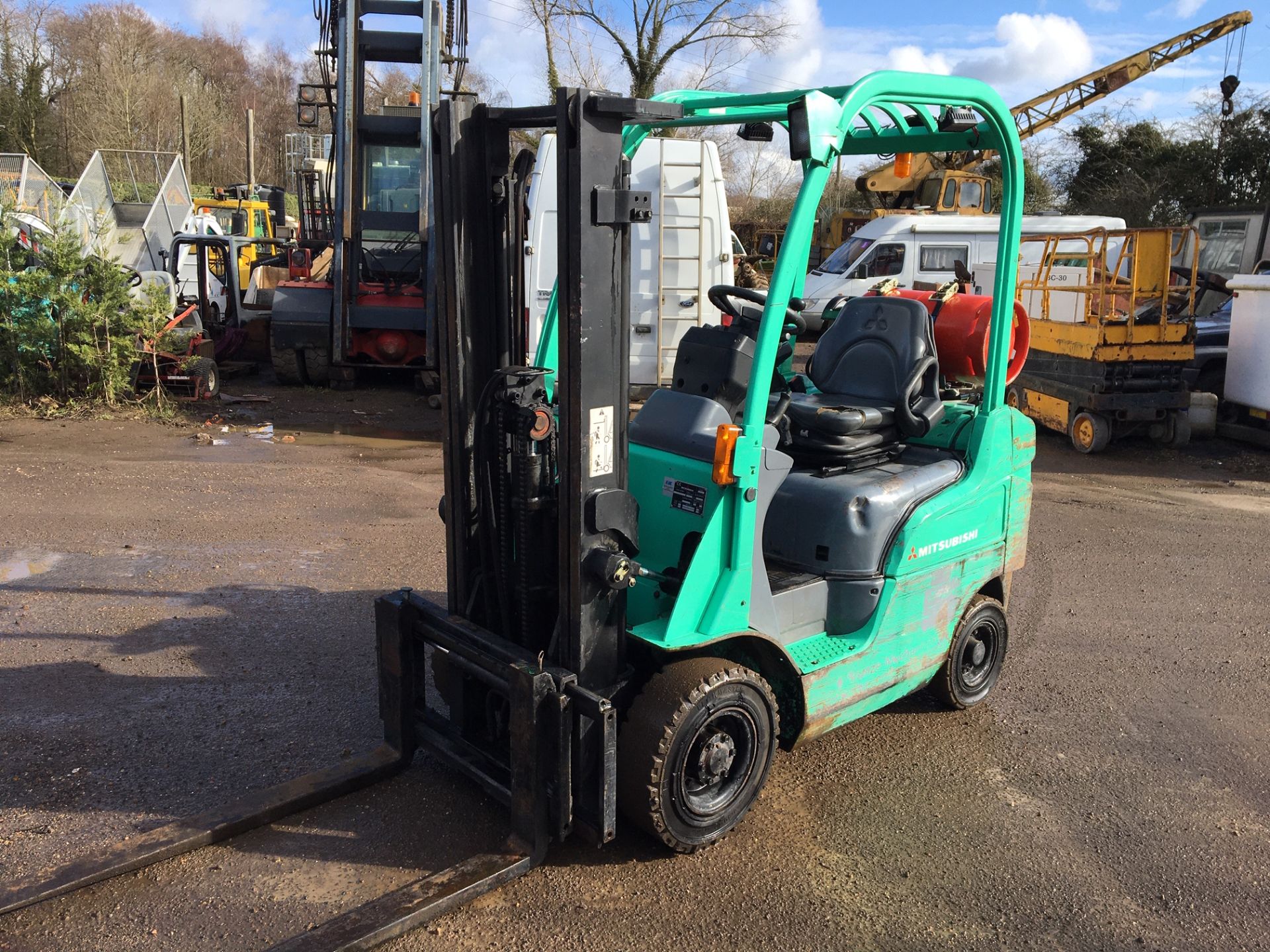 2005 MITSUBISHI FG18 GAS FORKLIFT, FREELIFT MAST, NO FAULTS *PLUS VAT*