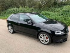 2010/10 REG AUDI A3 SPORT TFSI 1.4 PETROL BLACK 3 DOOR HATCHBACK, SHOWING 2 FORMER KEEPERS *NO VAT*