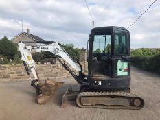 2017 BOBCAT E26 RUBBER TRACKED CRAWLER COMPACT EXCAVATOR / DIGGER, 3 X BUCKETS, RUNS, DRIVES, DIGS