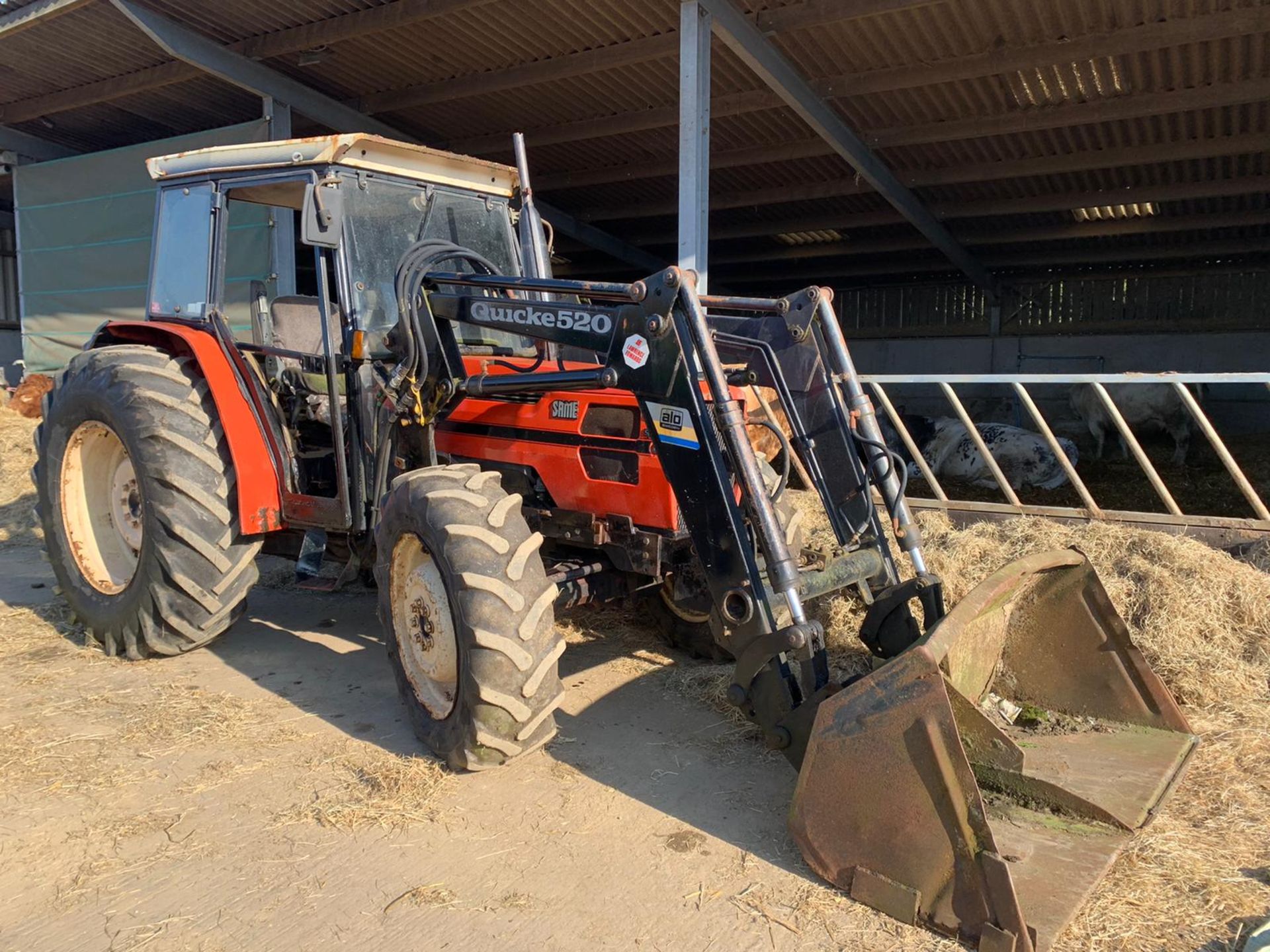 1986-1990 SAME EXPLORER 80 SPECIAL 4WD DIESEL TRACTOR WITH QUICKE 520 FRONT LOADING SHOVEL *PLUS VAT - Image 14 of 15