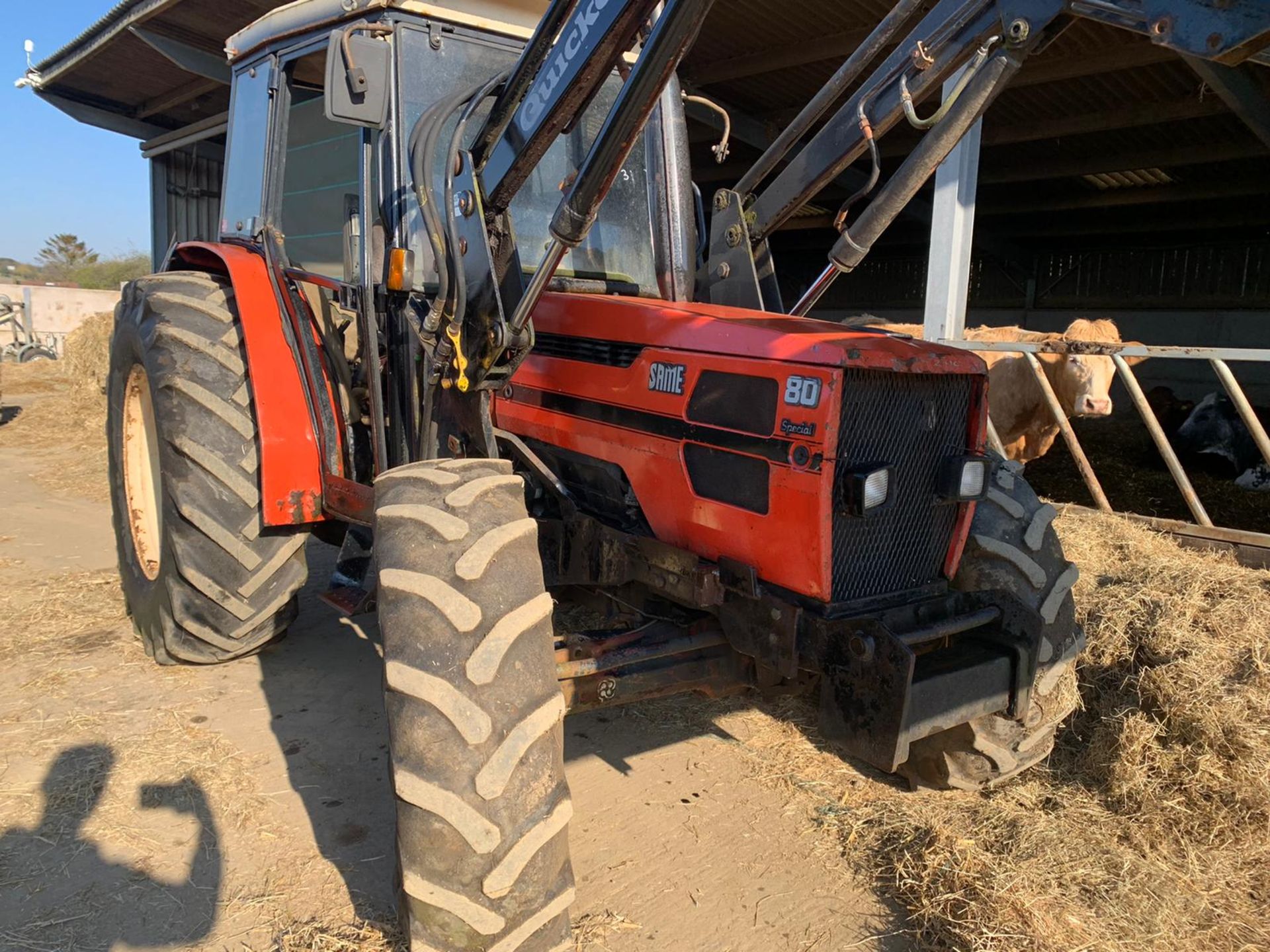 1986-1990 SAME EXPLORER 80 SPECIAL 4WD DIESEL TRACTOR WITH QUICKE 520 FRONT LOADING SHOVEL *PLUS VAT - Image 8 of 15