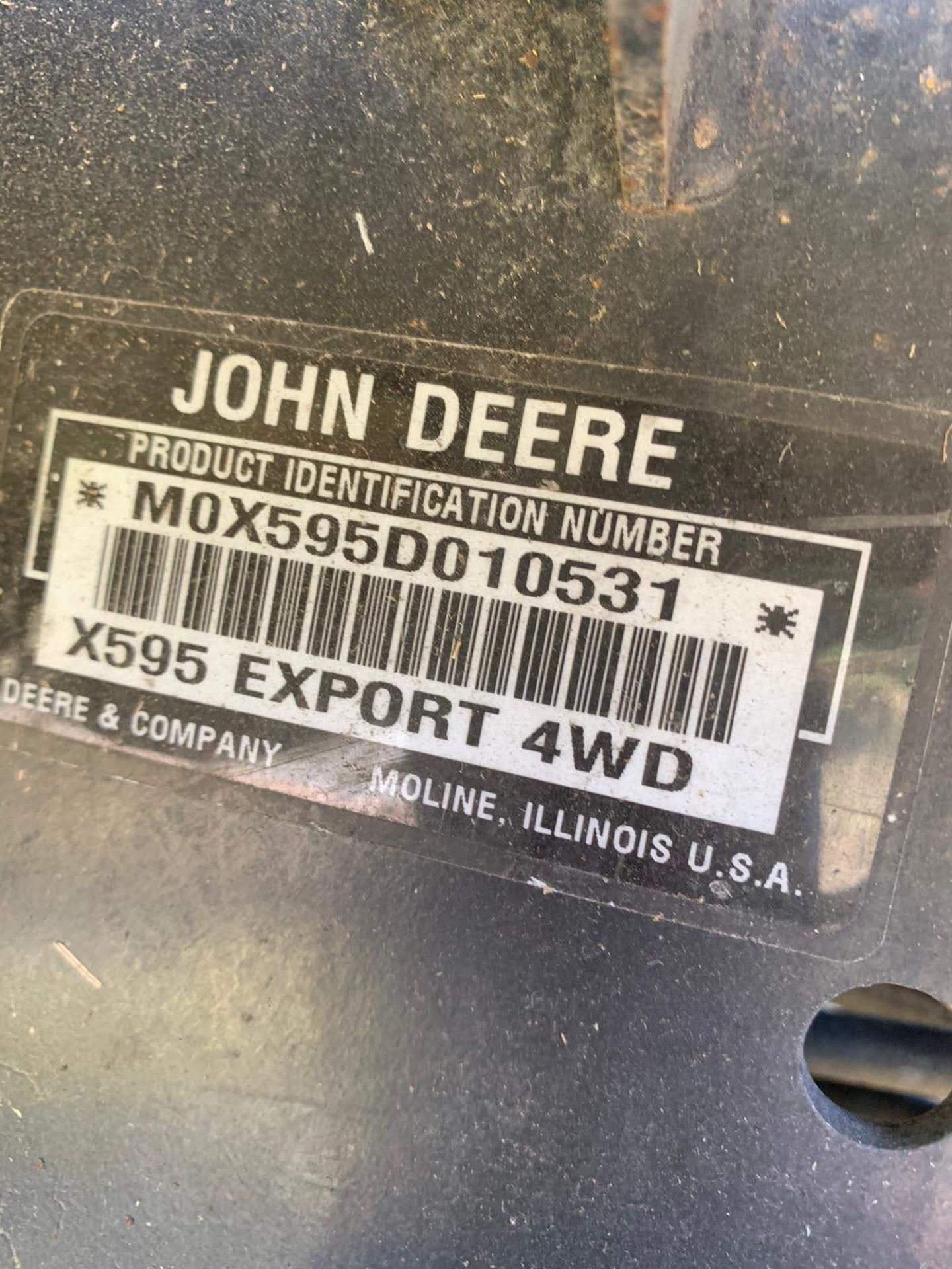JOHN DEERE X595 RIDE ON LAWN MOWER, RUNS, DRIVES AND CUTS, SHOWING 2080 HOURS *PLUS VAT* - Image 15 of 16