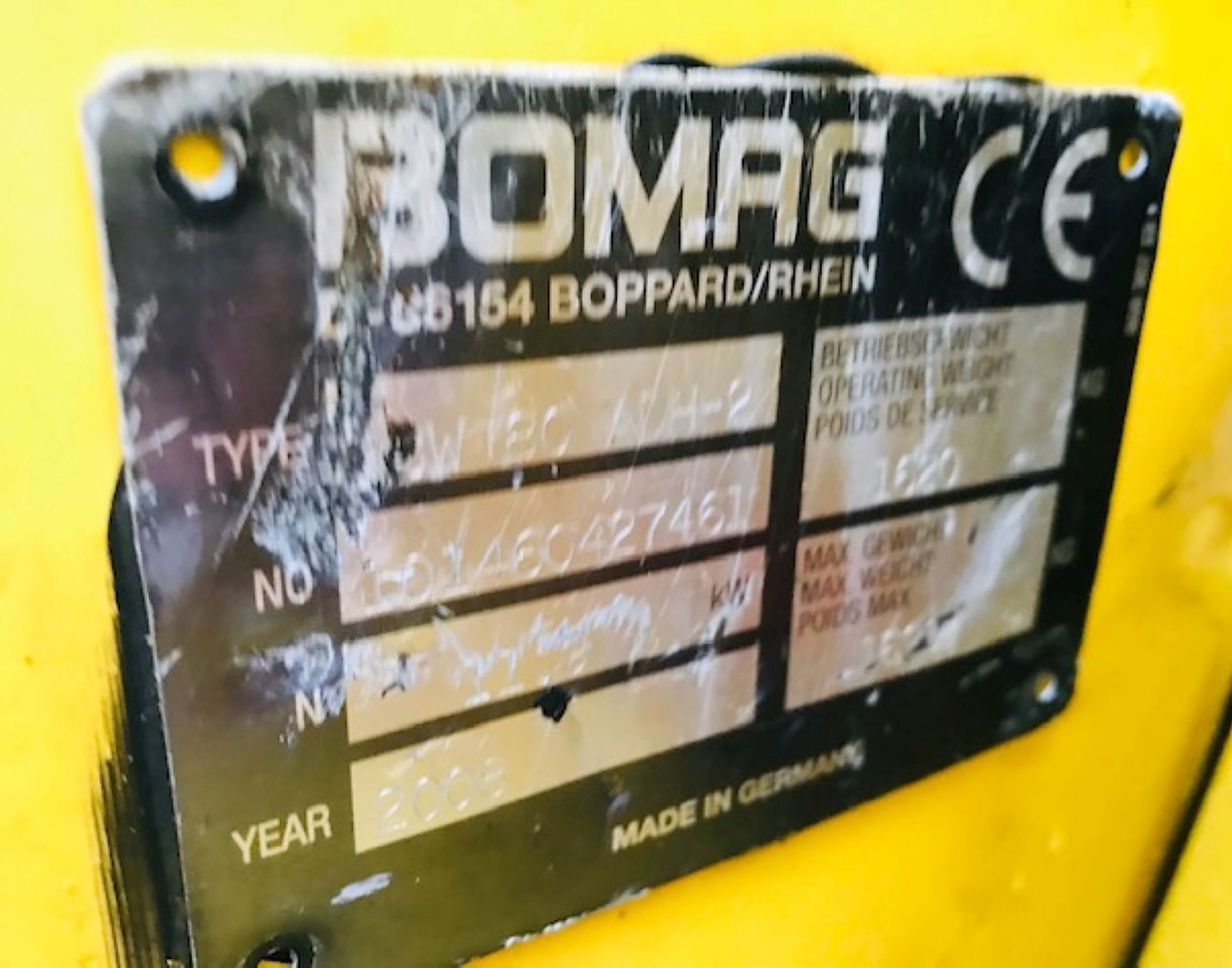 BOMAG BW80 ADH-2 RIDE ON TWIN DRUM TANDEM ROLLER, YEAR 2008, 1988 HOURS, FOLDING ROPS *PLUS VAT* - Image 10 of 10