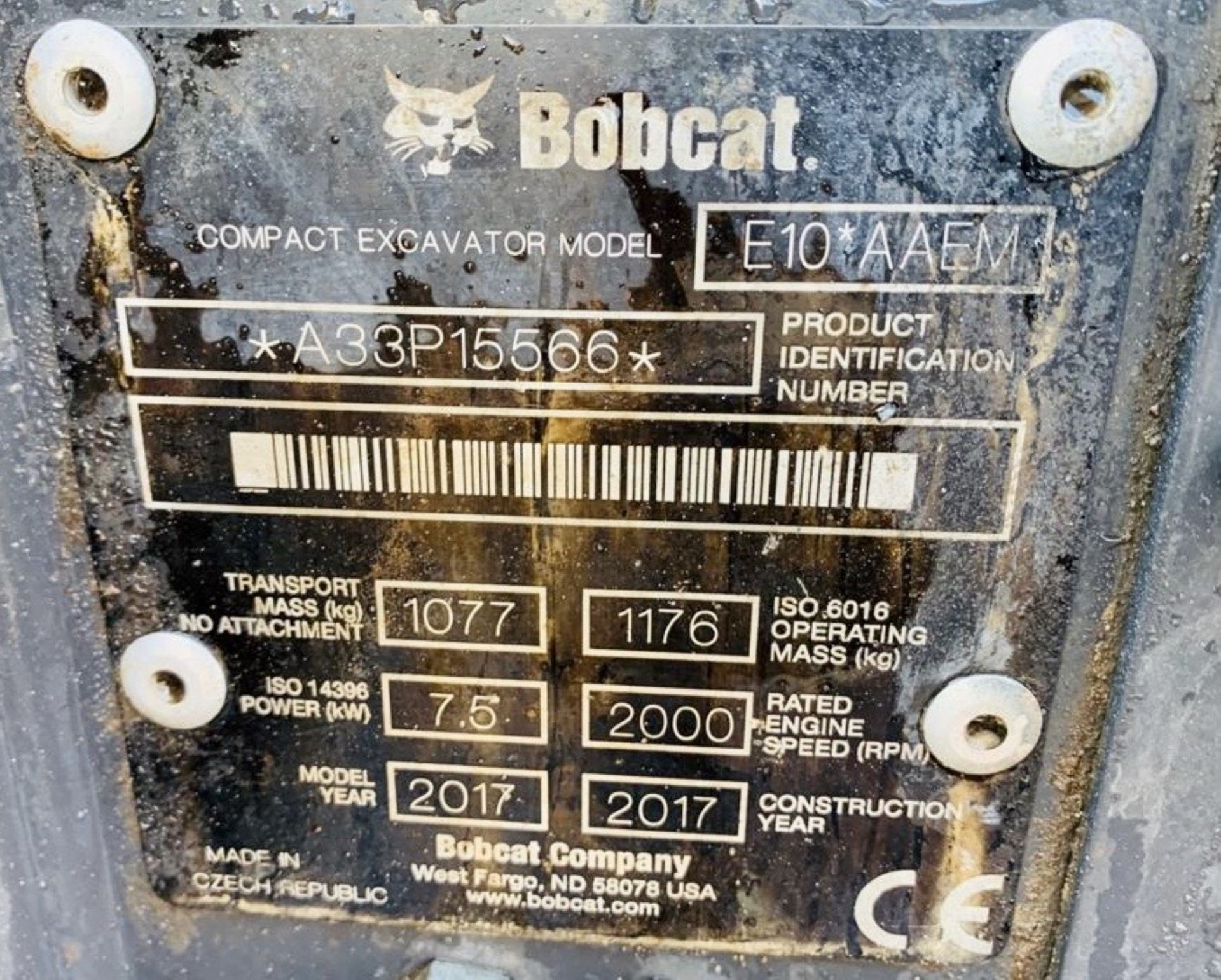 BOBCAT E10 TRACKED CRAWLER DIGGER / EXCAVATOR, YEAR 2017, 735 HOURS, 3 X BUCKETS *PLUS VAT* - Image 13 of 13