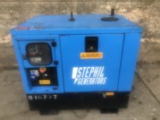 SUPER SILENT STEPHILL 10KVA GENERATOR 115/230V, 50Hz KUBOTA DIESEL ENGINE, RUNS & MAKES POWER