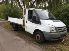 2007/57 REG FORD TRANSIT T350M RWD MWB 100 2.4 DIESEL WHITE TIPPER, SHOWING 0 FORMER KEEPERS