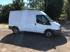 2012/62 REG FORD TRANSIT 100 T350M RWD 2.2 DIESEL WHITE PANEL VAN, SHOWING 1 FORMER KEEPER