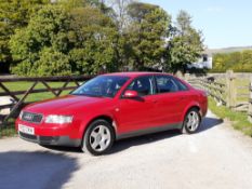 2002/02 REG AUDI A4 SE 1.6 PETROL 4 DOOR SALOON RED, SHOWING 0 FORMER KEEPERS *NO VAT*