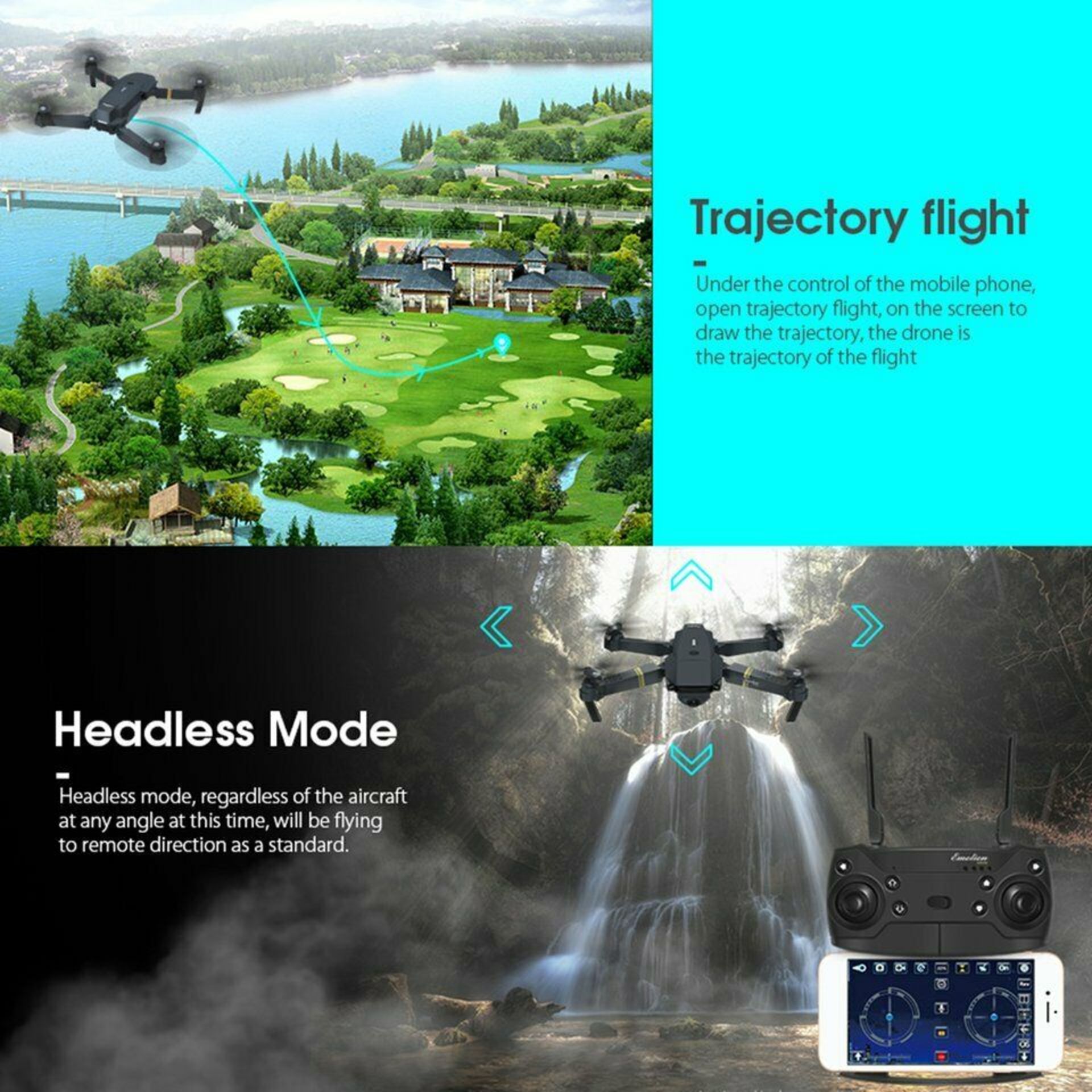 NEW & UNUSED DRONE X PRO WIFI FPV 1080P HD CAMERA FOLDABLE RC QUADCOPTER + BAG *PLUS VAT* - Bild 9 aus 12