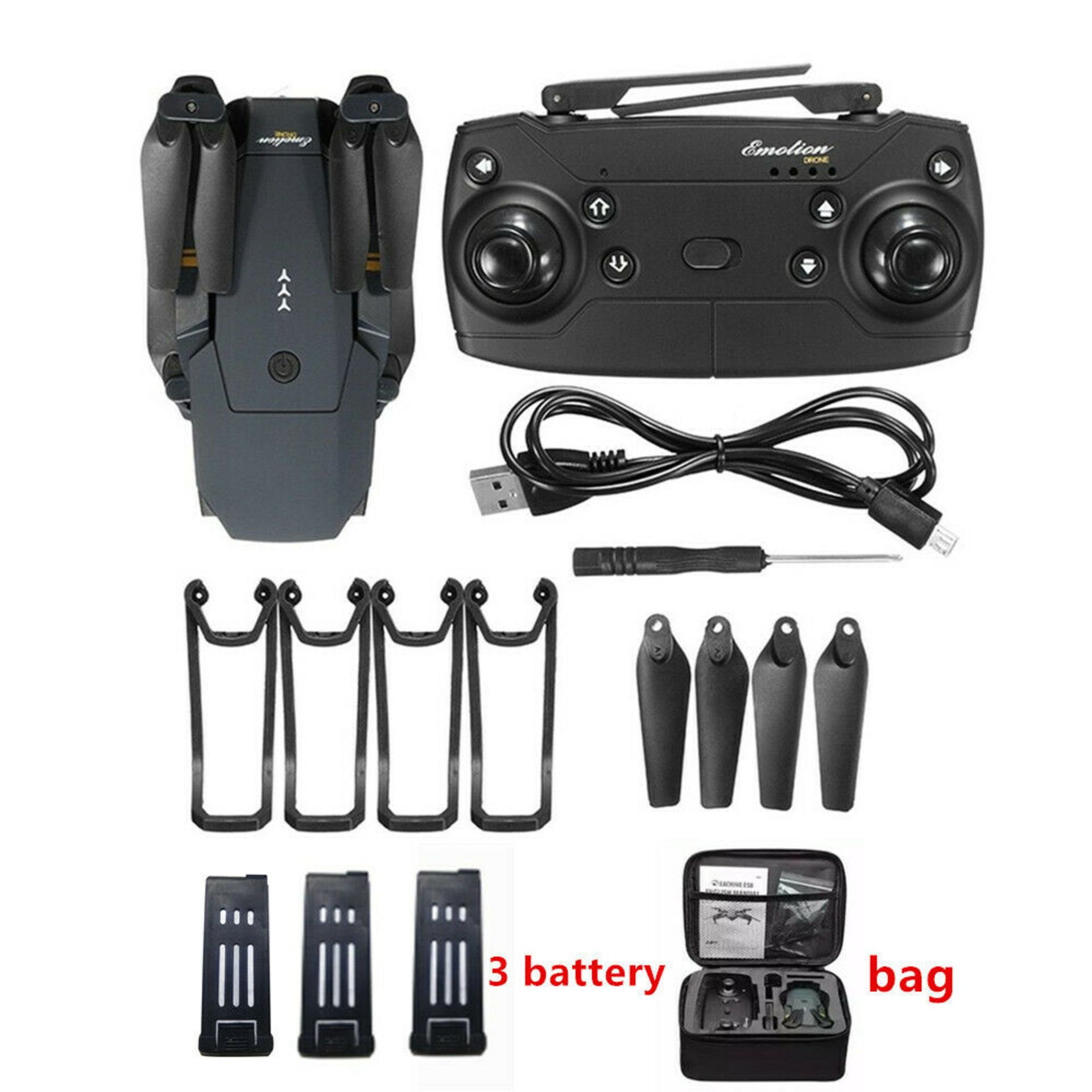 NEW & UNUSED DRONE X PRO WIFI FPV 1080P HD CAMERA FOLDABLE RC QUADCOPTER + BAG *PLUS VAT* - Bild 3 aus 12