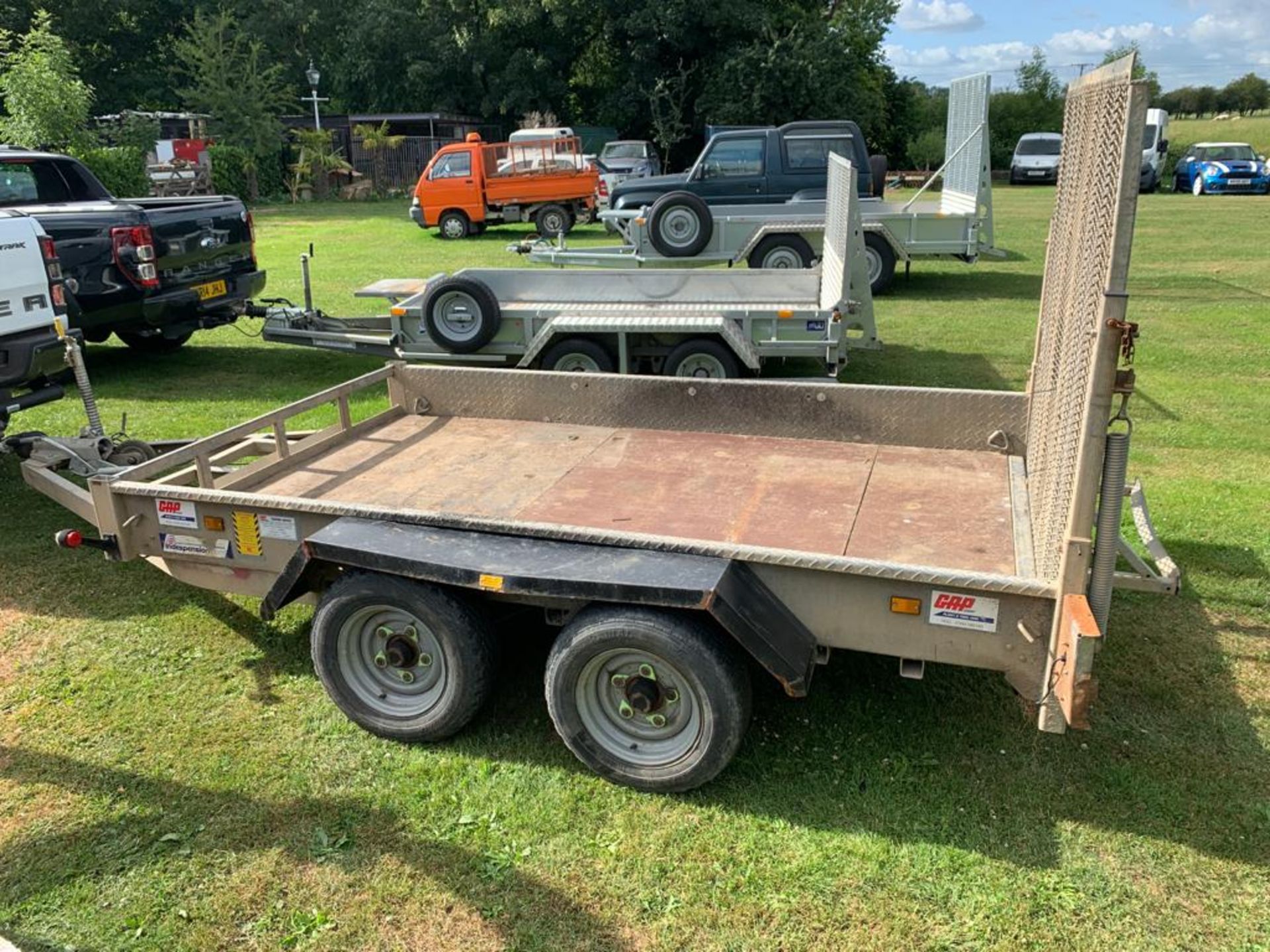 INDESPENSION 10FT X 6FT TWIN AXLE 3500 KG PLANT TRAILER, RING HITCH, LED LIGHTS - WORKING *PLUS VAT*