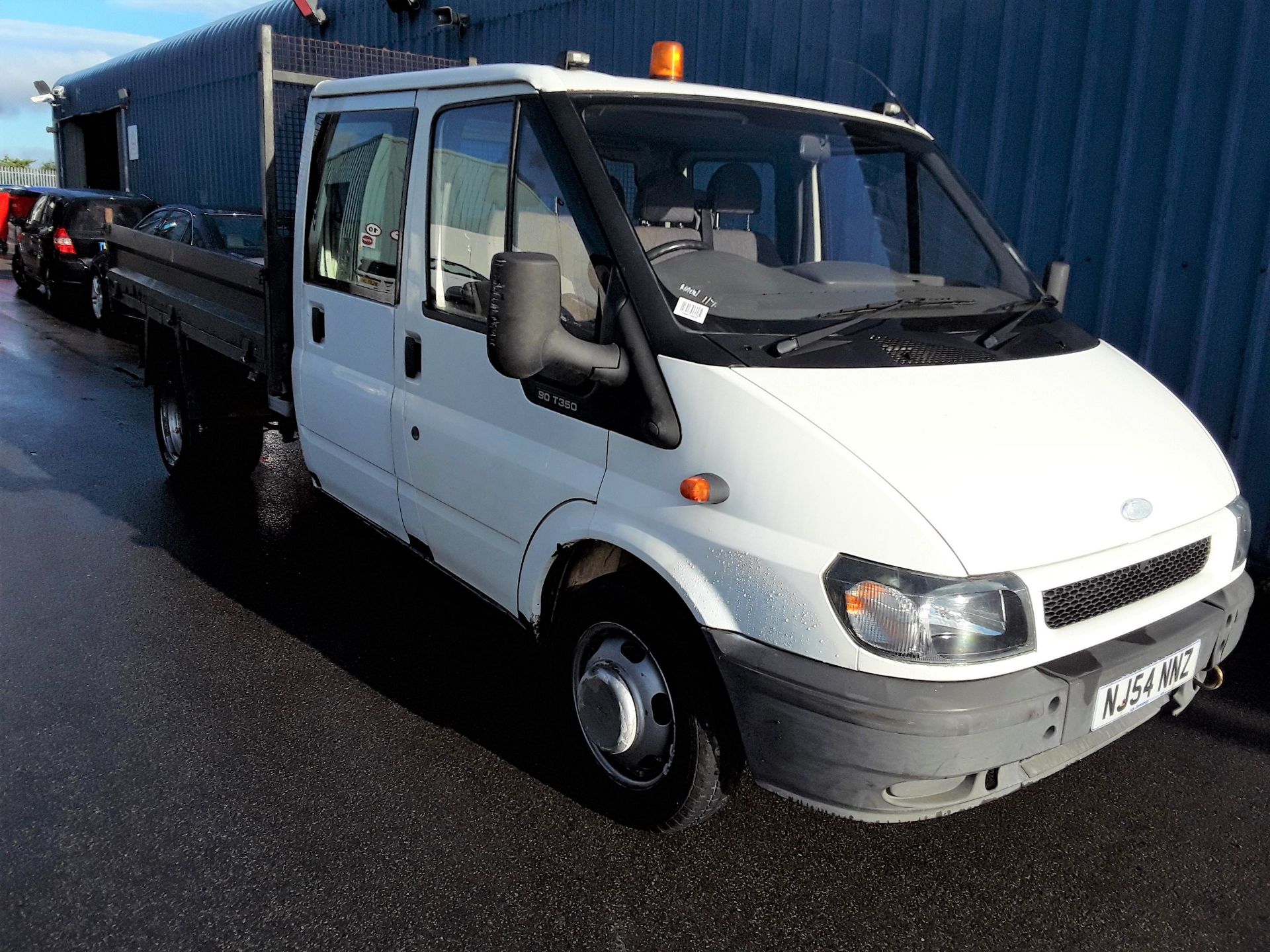 2004/54 REG FORD TRANSIT 350 LWB DOUBLE CAB 6 SEATER WHITE DROPSIDE TIPPER RWD DIESEL 90PS *PLUS VAT