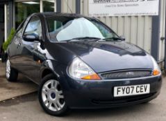 2007/07 REG FORD KA LUXURY 1.3 PETROL GREY 3 DOOR HATCHBACK, SHOWING 3 FORMER KEEPERS *NO VAT*