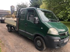 2005/55 REG VAUXHALL MOVANO 3.5 TON LWB 2.5DTI CREW CAB DROPSIDE 7 SEATER, SHOWING 3 FORMER KEEPERS