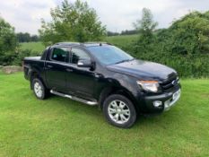 2014/14 REG FORD RANGER WILDTRAK 4X4 D/C TDCI 3.2L AUTOMATIC BLACK PICK-UP, SHOWING 2 FORMER KEEPERS