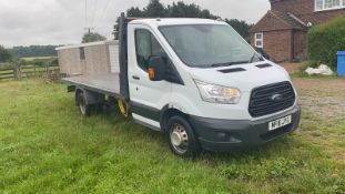 2016/16 REG FORD TRANSIT 155 T350 RWD FLATBED 2.2 DIESEL WHITE, SHOWING 0 FORMER KEEPERS *NO VAT*