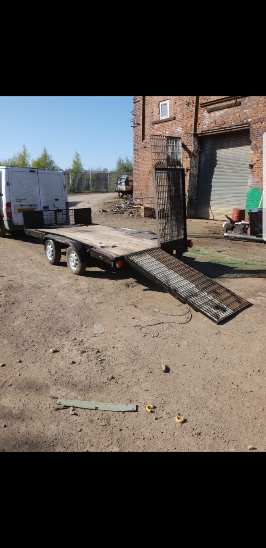 6FT X 12FT TWIN AXLE TRAILER WITH RAMP AND MANUAL WINCH *NO VAT* - Image 2 of 7