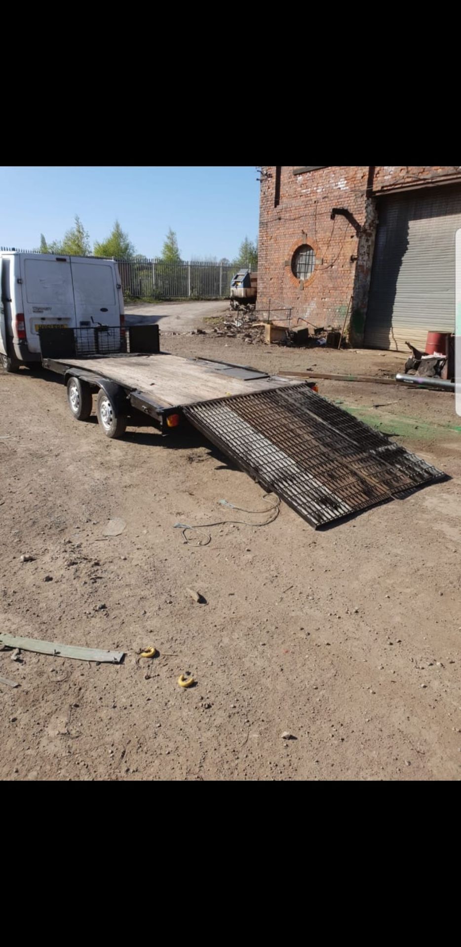 6FT X 12FT TWIN AXLE TRAILER WITH RAMP AND MANUAL WINCH *NO VAT* - Image 7 of 7