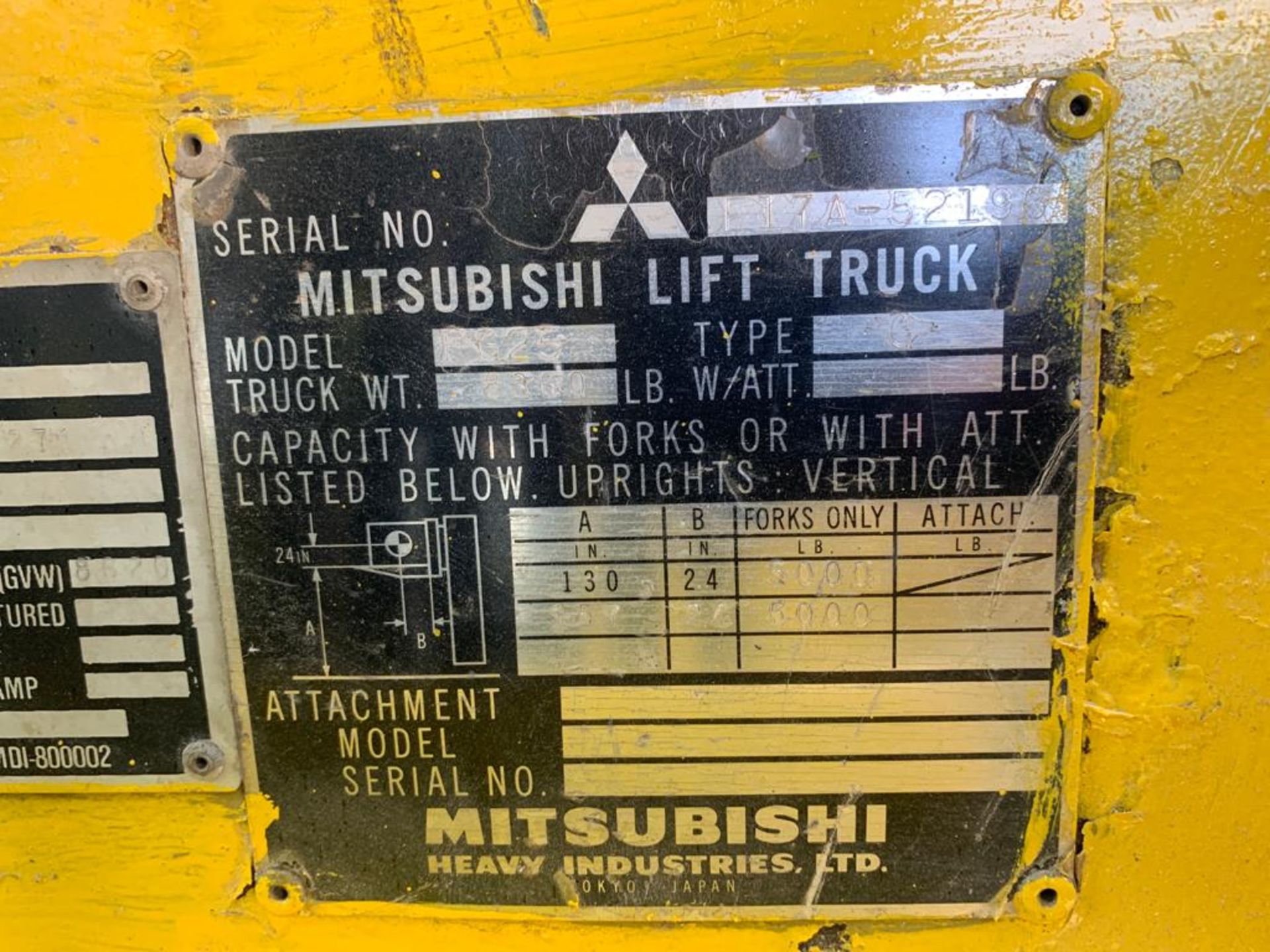 MITSUBISHI FG25 2.5 TON CONTAINER SPEC YELLOW GAS POWERED FORKLIFT *PLUS VAT* - Image 11 of 12