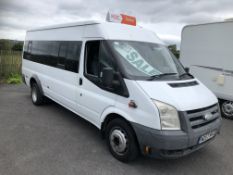 2008/57 REG FORD TRANSIT 100 8 SEATER RWD WHITE MINIBUS, SHOWING 2 FORMER KEEPERS *NO VAT*