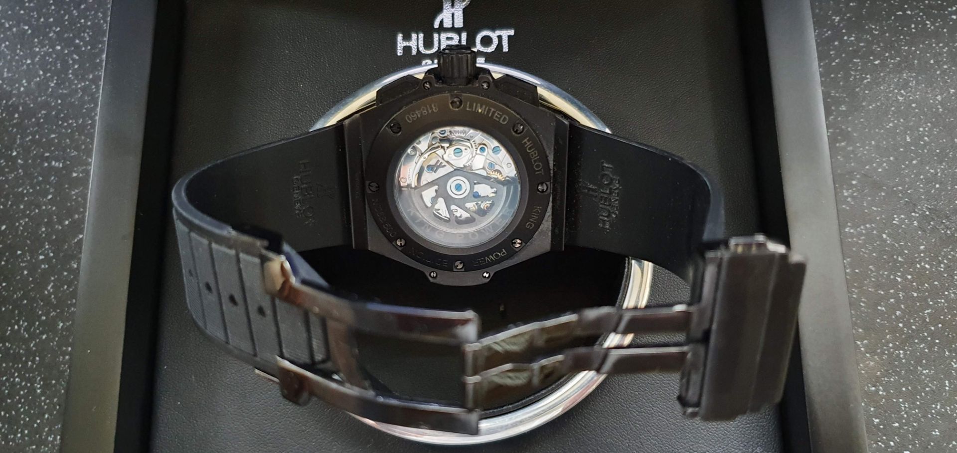 Hublot King Power Limited Edition Foudroyante Black - Assume not Genuine - Box & Booklets included - Image 5 of 12