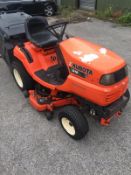 KUBOTA G18 POWER STEERING GLIDE CUT ORANGE RIDE ON LAWN MOWER, C/W REAR GRASS COLLECTOR *NO VAT*