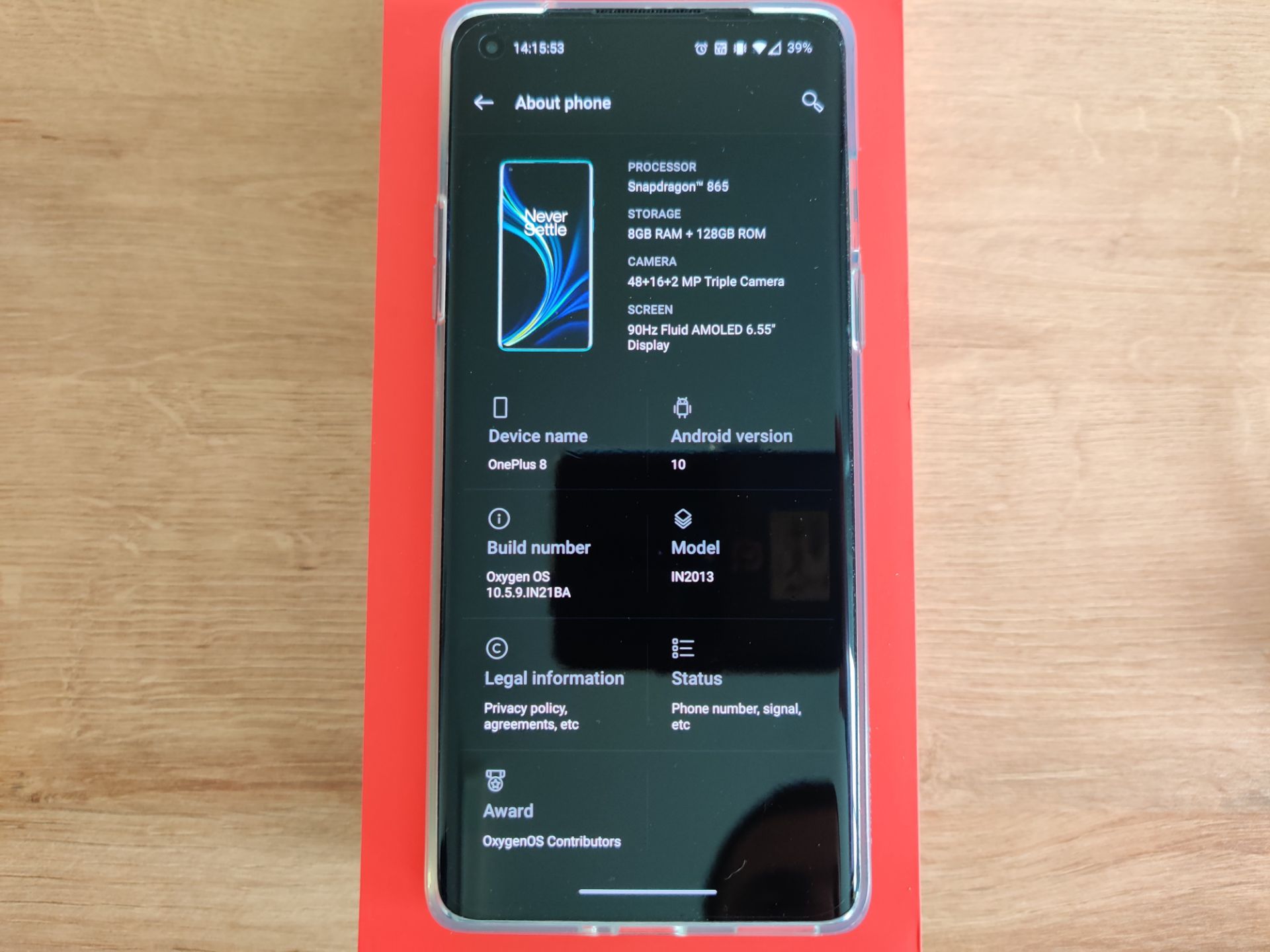 LIKE NEW! IMMACULATE CONDITION! ONEPLUS 8 128GB BLACK, UNLOCKED SMARTPHONE - LESS THAN A MONTH OLD! - Image 3 of 8