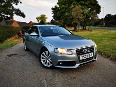 2009/09 REG AUDI A4 SE TDI 2.0 DIESEL GREY 4 DOOR SALOON, SHOWING 4 FORMER KEEPERS *NO VAT*